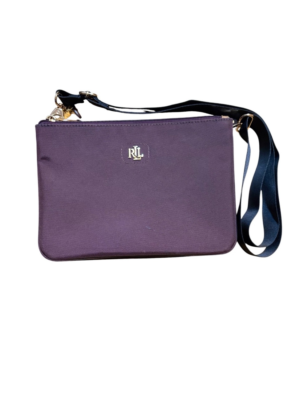 Lauren Ralph Lauren Burgundy Nylon Double Zip Crossbody Bag Burgundy